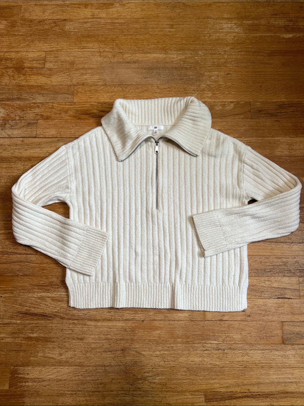 BP Quarter Zip Sweater Cream Size Small